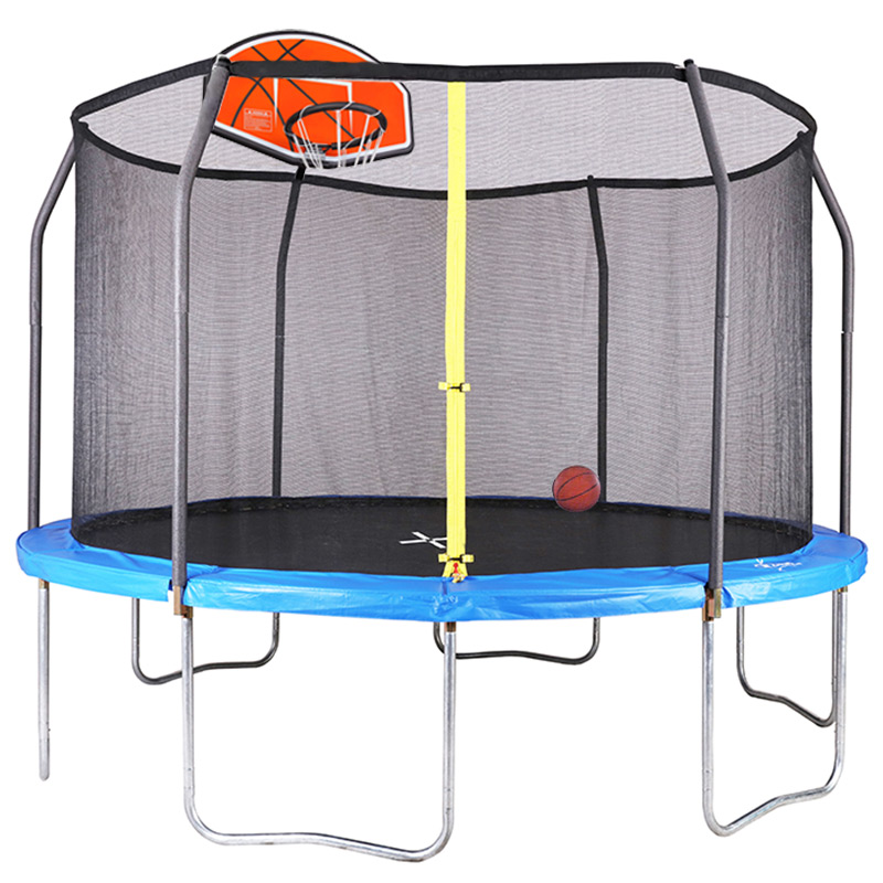 Air King Classic 12ft Trampoline with Enclosure and Basketball Hoop