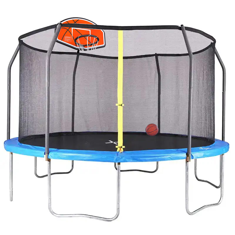 Air King Classic 14ft Trampoline with Enclosure and Basketball Hoop