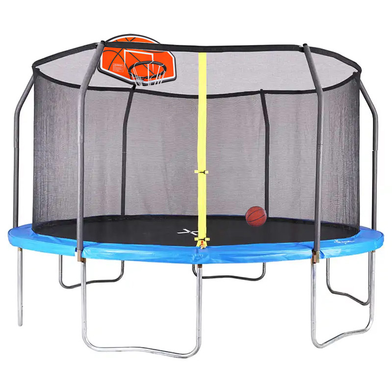 Air King Classic 15ft Trampoline with Enclosure and Basketball Hoop