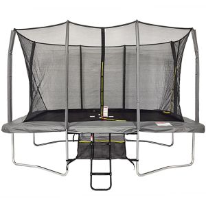 Air King Pro 7x10ft Rectangular Trampoline with Safety Enclosure Grey - Free Ladder & Shoe Tidy