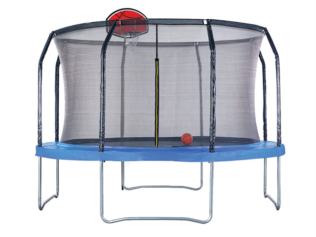 Big Foot 12ft Trampoline + Safety Enclosure with Basket Ball