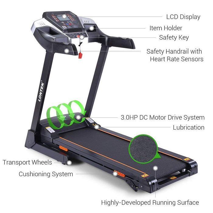 Refurbished Item Lontek T500 Motorised Folding Running Treadmill - Image 6