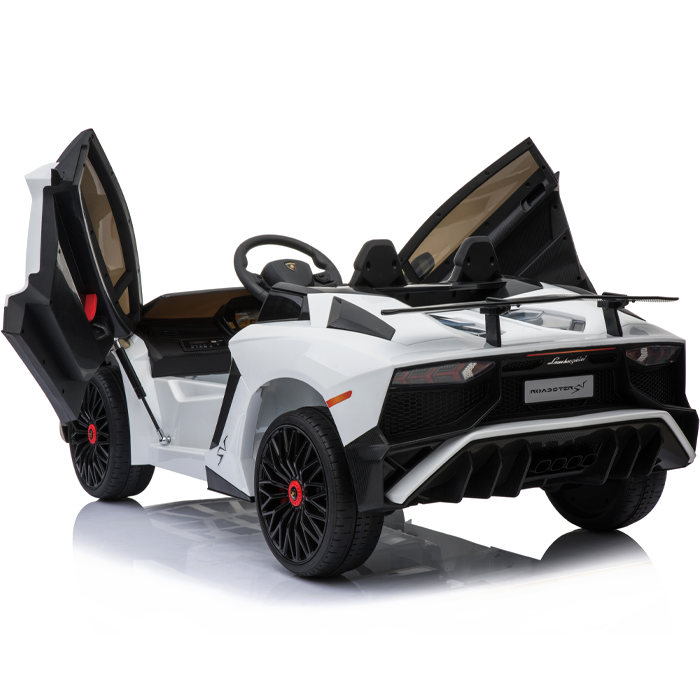 Kids Ride On Lamborghini Aventador Opening Doors White - Image 9