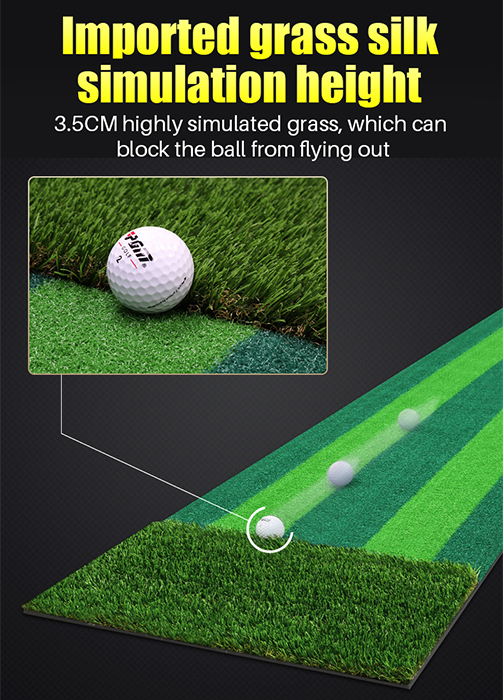 Hilllman PGM Two-Tone Artificial Turf Golf Putting Green with Auto-Return Putting Cup