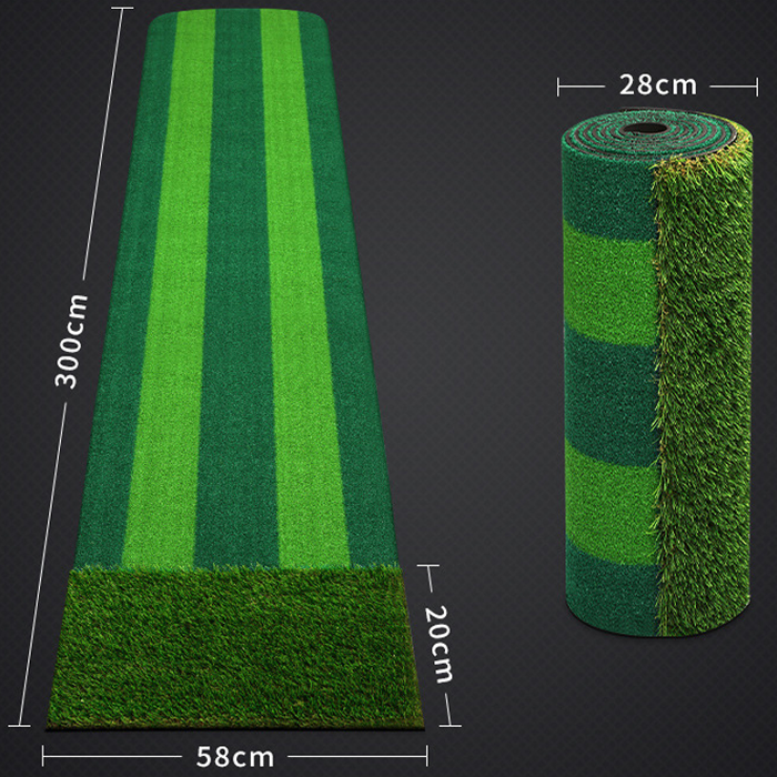 Hilllman PGM Two-Tone Artificial Turf Golf Putting Green with Auto-Return Putting Cup