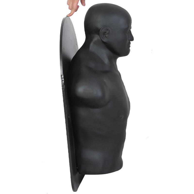 IronMan Wall Mounted Punch Bag Sparring Dummy Man - Black
