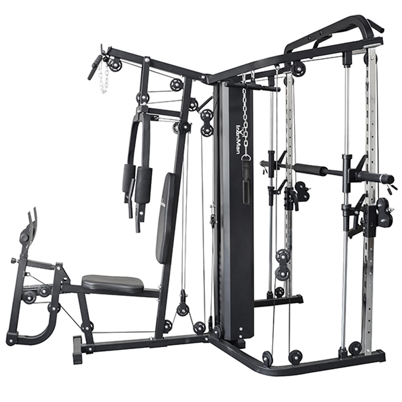 IronMan Deluxe Home Multi Gym with Smith Machine and Cables - 65kg Weight Stack