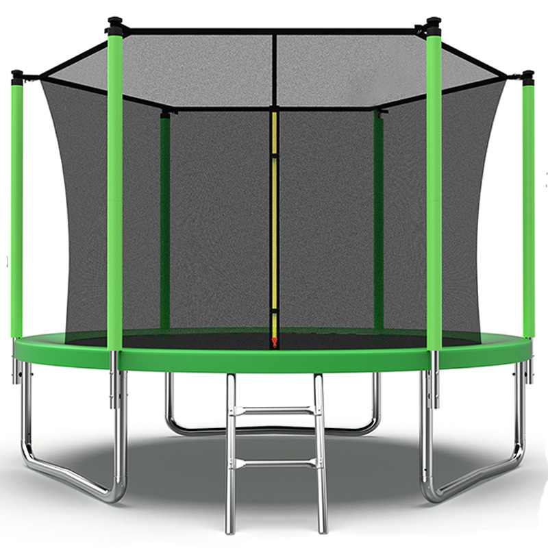 Air Dog 8ft Trampoline with Safety Enclosure Basketball Hoop and Ladder - Image 2