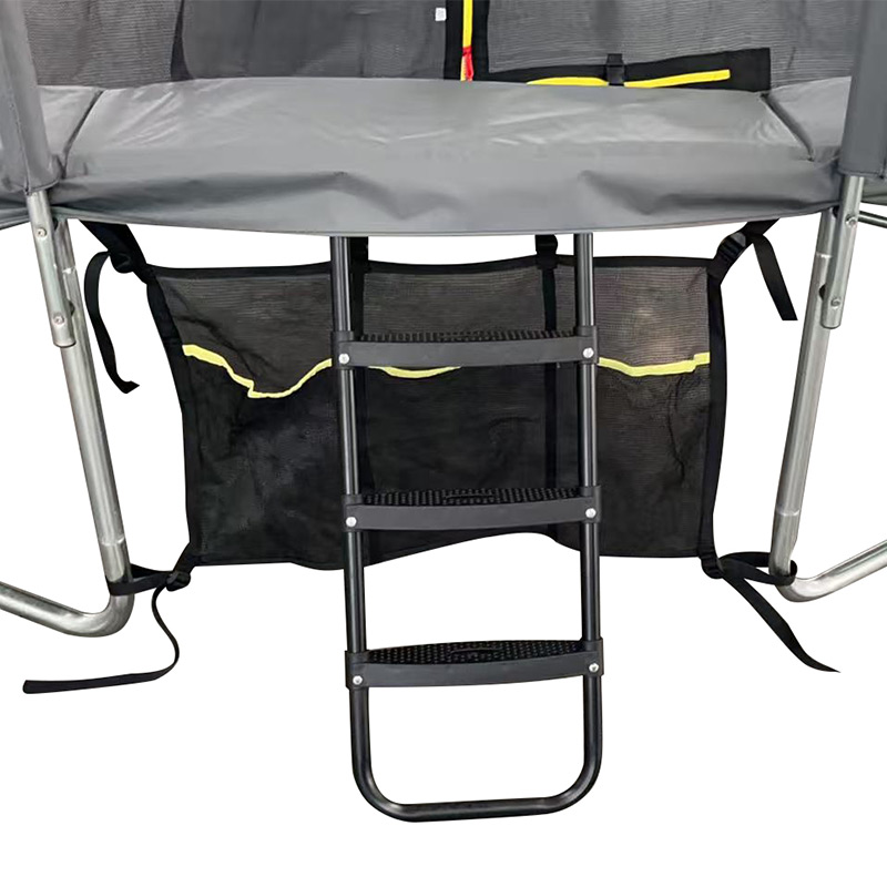 7x10ft Rectangular Trampoline with Safety Enclosure Grey - Free Ladder & Shoe Tidy