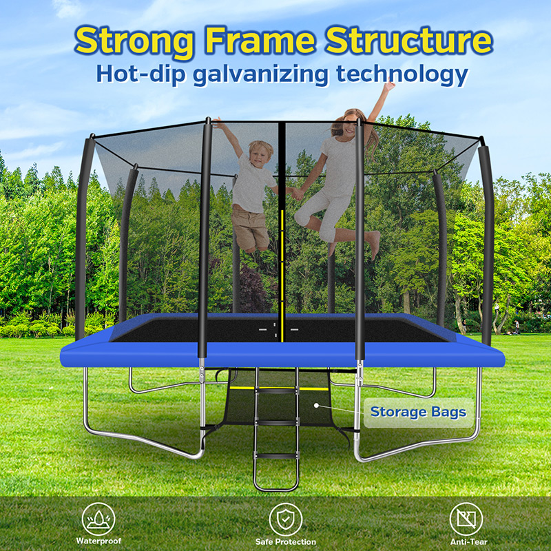 7x10ft Rectangular Trampoline with Safety Enclosure