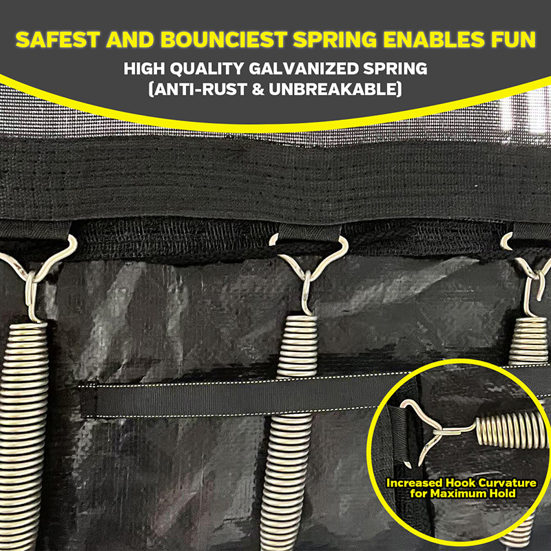 7x10ft Rectangular Trampoline with Safety Enclosure Grey - Free Ladder & Shoe Tidy
