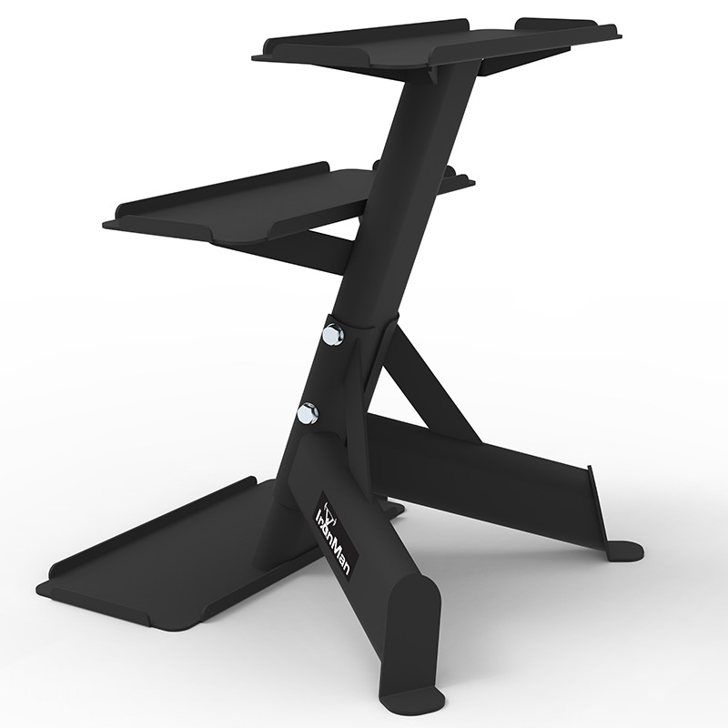 IronMan 4-16kg Kettlebell Set & Three-Tier Kettlebell Storage Rack | Eight Neoprene Coated Kettlebells