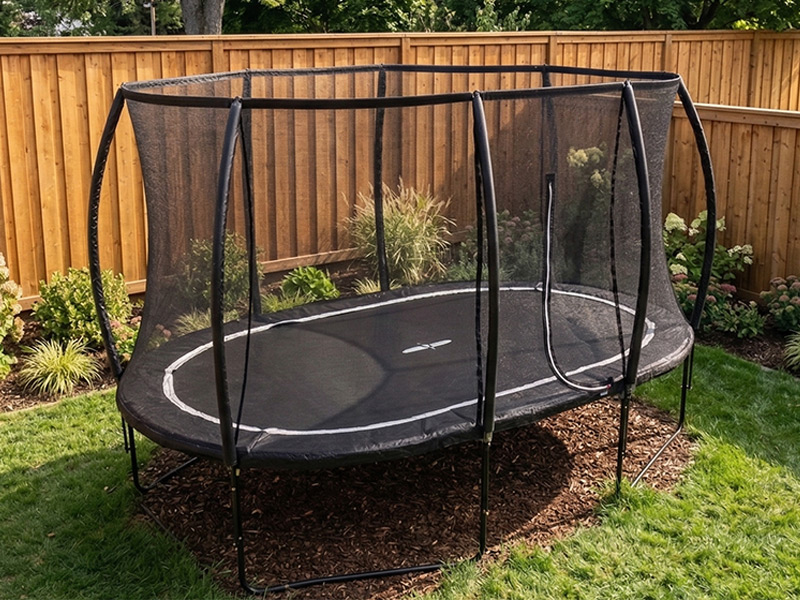 7x10ft Oval Trampoline With Safety Enclosure