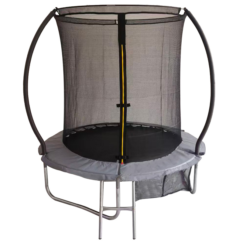 6ft Trampoline & Safety Enclosure Free Shoe Tidy & Ladder – Grey