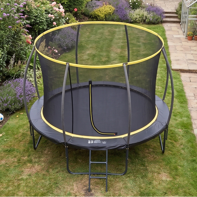 Orbit 12ft Powder Coated Trampoline with Safety Enclosure Free Ladder Cover & Anchor Kit