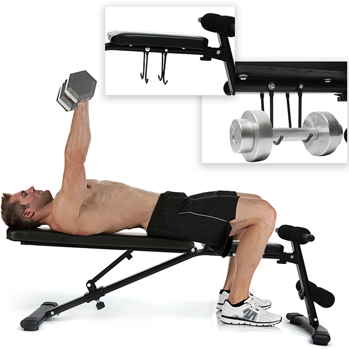 BodyTrain Foldable Adjustable Weight Bench & 32kg Dumbbell Set