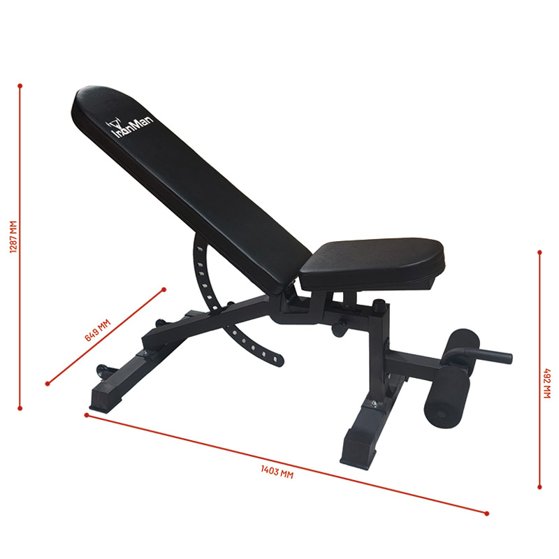 Ironman Professional Weight Training Bench & 24kg Adjustable Dumbbell Pair Set