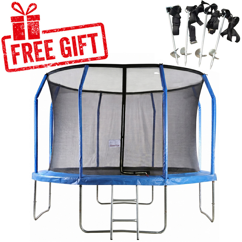 Big Air Extreme 12ft Trampoline with Safety Enclosure - Free Ladder & Anchor Kit