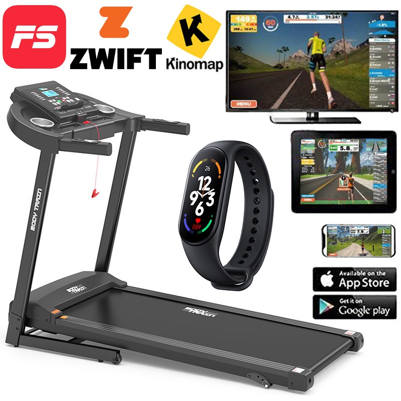 Image of BodyTrain S600 Motorised Folding Bluetooth Treadmill