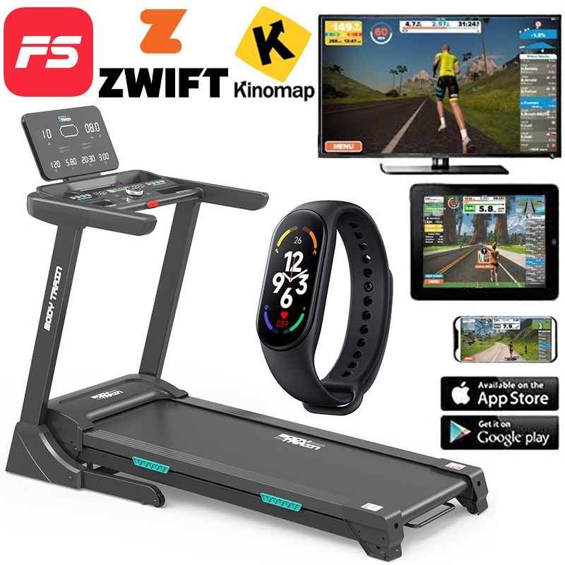 Image of BodyTrain 7008 Motorised Folding Bluetooth Treadmill
