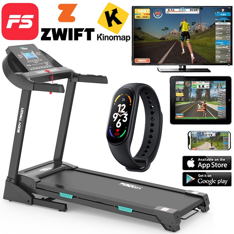Image of BodyTrain 7001 Motorised Folding Bluetooth Treadmill