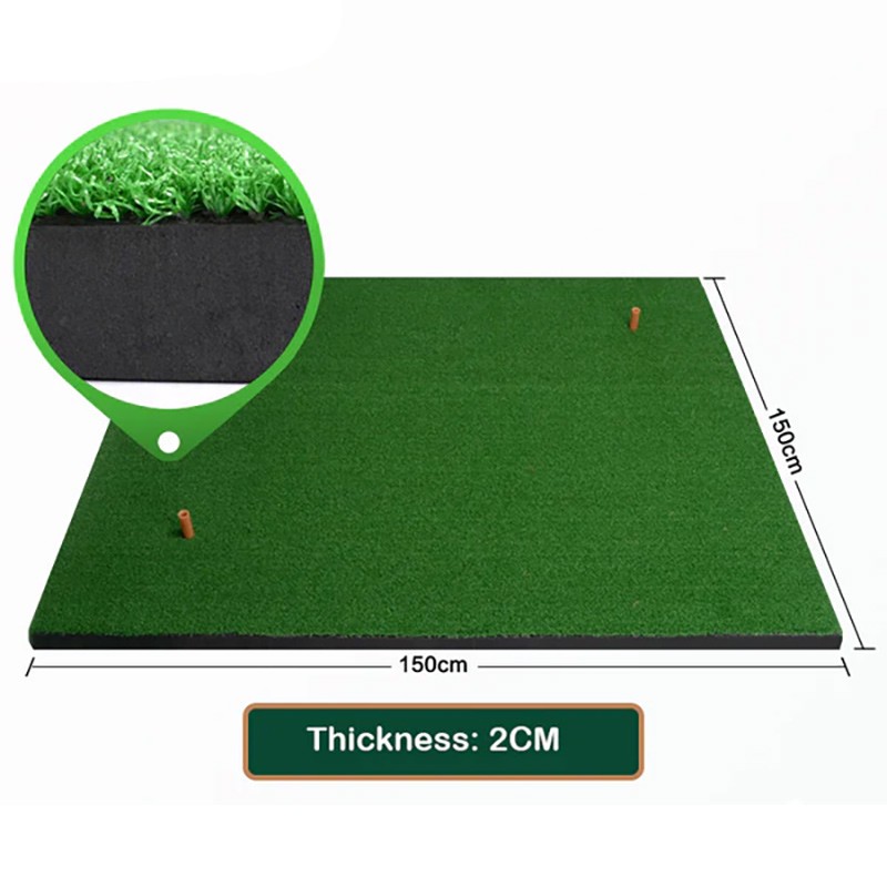 Image of Hillman PGM Golf 1.5m Deluxe Practice Mat with Rubber Tee